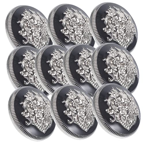 OSALADI 10 Stück Metallknöpfe Kleidung Blazerknöpfe Silber Ersatz Handwerk runder Knopf aus Metall runde nähknöpfe Kleiderknopf Knöpfe für Damenanzüge Legierung von OSALADI