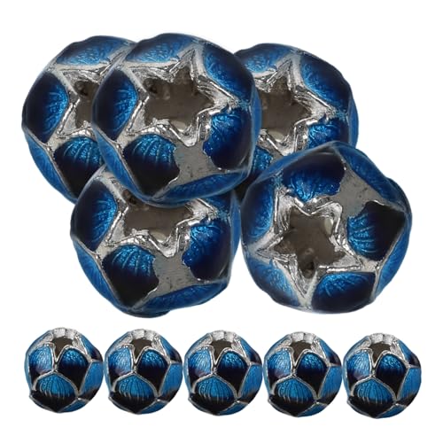 OSALADI 10 Stück Metallperlen lose Lotusperlen Schmuck Metallperlen zur Herstellung von Armbändern Spacer Perlen Perlendekor dekorative Perlen Kupfer Sky-blue von OSALADI