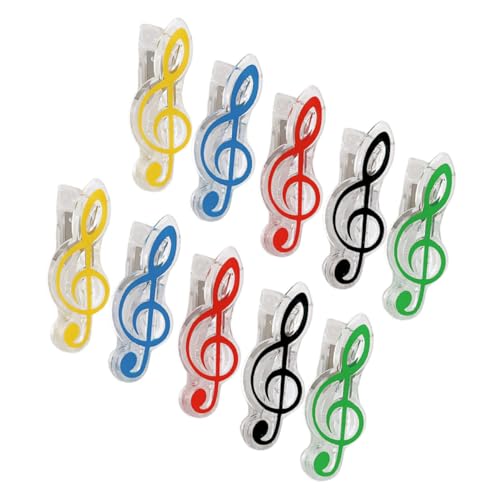 OSALADI 10 Stück Notizclip Musikpapierklammern Clip-Seitenhalter für Musikbücher Inhaber Clip zum Thema Musik Notizen Bürozubehör für den Schreibtisch Bürodekor Spindel Abs von OSALADI