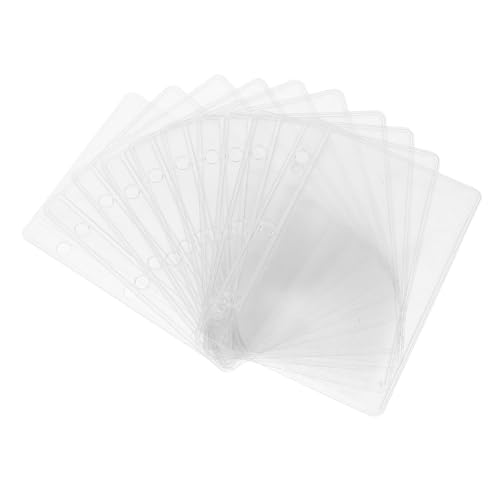 OSALADI 10 Stück PVC Budget Binder Taschen Transparent Wiederverwendbare Einlagen für Loseblatt Notizbücher Praktische Sammeltaschen für Budgetbücher und Karten Kompatibel mit Ringordnern von OSALADI