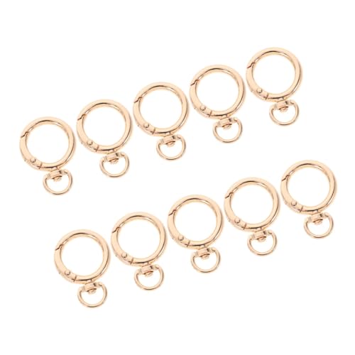 OSALADI 10 Stück Schnappschnalle Carabiner Clip Süßer Karabiner Schlüsselanhänger-bastelset Kettenschnallenclip Schmuck Karabiner Kreisförmiger Karabiner Golden Legierung von OSALADI