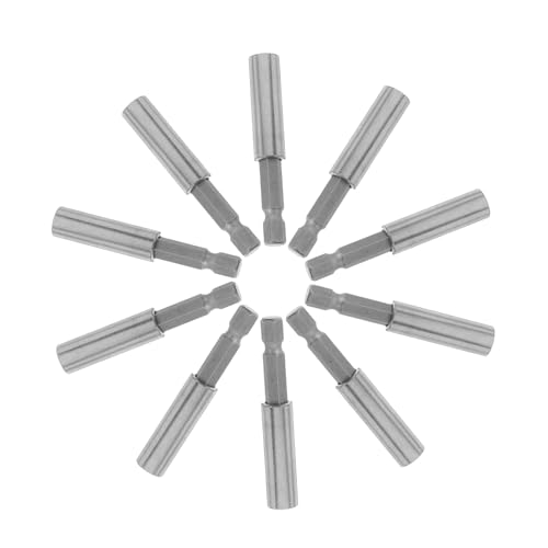 OSALADI 10 Stück Schraubendreherbohrer Bohrer-verlängerungsstange Magetischer Überbittelsprüfungshafter Sechseckige Schaftverlängerungsstange Schraubendreher -stück Hexagonal Silver Metall von OSALADI
