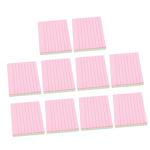OSALADI 10 Stück Selbstklebende Notizzettel Bunte Memo Pads für Bürobedarf und Schule Praktische Haftnotizen Einfachen Beschriften Pastellfarben von OSALADI