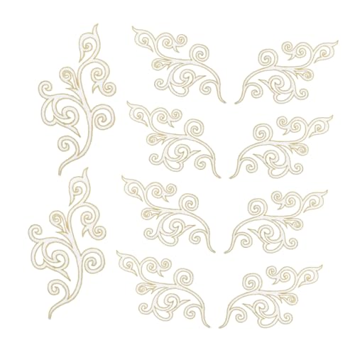 OSALADI 10 Stück Selbstklebende Stickerei Applikationen Weiß Gold Kanten Spitzen Ranken Muster Aufnäher Für Hochzeitskleider Brautkostüme DIY Kleidungsdekoration OSALADI 10 Stück Selbstklebende Stickerei Applikationen Weiß Gold Kanten Spitzen Ranken Muster Aufnäher Für Hochzeitskleider Brautkostüme DIY Kleidungsdekoration von OSALADI