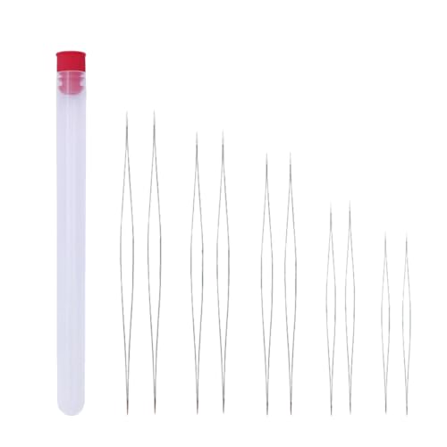 OSALADI 10 Stück Teiliges Beading Needle Kit mit Nadelflasche Metall Perlennadeln für Schmuckbastelsets Erwachsene Handliche Nadeleinfädler für DIY Schmuck und Handnähen von OSALADI