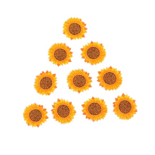 OSALADI 10 Stück Teiliges Bestickte Sonnenblumen Langlebige DIY applikationen Klassische Blumenmotive zum Aufnähen zum Verzieren und Reparieren von Kleidung von OSALADI