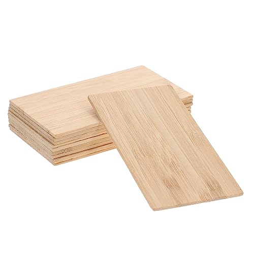 OSALADI 10 Stück Teiliges Blanko Rechteckige Bambusplatten für DIY Handwerk Unvollendete Ausschnitte zur Kreativgestaltung für Bastelprojekte und Dekoration von OSALADI