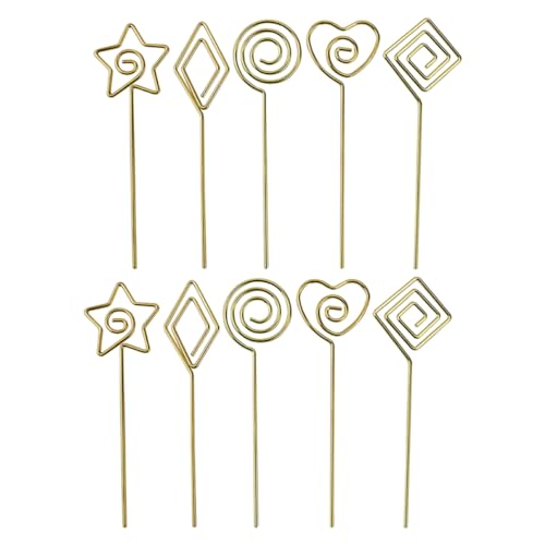 OSALADI 10 Stück Teiliges Dekorative Memo Clips Gold Multifunktionale Kartenhalter für Hochzeiten Partys und Büro Kreative Formen Herz Stern Diamant von OSALADI