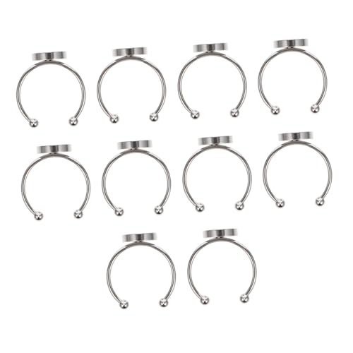 OSALADI 10 Stück Teiliges Edelstahl Ringrohlinge Verstellbar mit Flachem Boden DIY Schmuckherstellung Fingerringe Basen für Individuelle Ringe Basteln und Kreative Ringgestaltung OSALADI 10 Stück Teiliges Edelstahl Ringrohlinge Verstellbar mit Flachem Boden DIY Schmuckherstellung Fingerringe Basen für Individuelle Ringe Basteln und Kreative Ringgestaltung von OSALADI