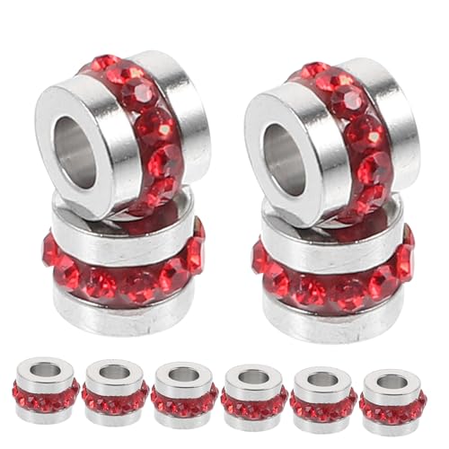 OSALADI 10 Stück Teiliges Edelstahl Spacer Beads mit Roten Strasssteinen Schmuckzubehör für DIY Armband und Halskette Stilvolle Zwischenperlen für Kreative Schmuckgestaltung OSALADI 10 Stück Teiliges Edelstahl Spacer Beads mit Roten Strasssteinen Schmuckzubehör für DIY Armband und Halskette Stilvolle Zwischenperlen für Kreative Schmuckgestaltung von OSALADI