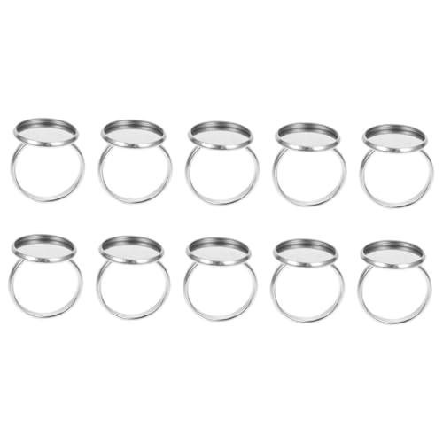 OSALADI 10 Stück Teiliges Einstellbare Edelstahl Ringbasis für Schmuckherstellung DIY Ringe Basteln Nützliche Ringe Halter Zubehör für Herren und Metallring Fans OSALADI 10 Stück Teiliges Einstellbare Edelstahl Ringbasis für Schmuckherstellung DIY Ringe Basteln Nützliche Ringe Halter Zubehör für Herren und Metallring Fans von OSALADI