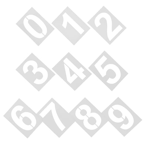 OSALADI 10 Stück Teiliges Großes Zahlenschablonen aus Langlebigem Wiederverwendbare Spray Paint Schablonen für Hausnummern Straßen und Briefkastenschilder Präzise Vorlagen für DIY Graffiti OSALADI 10 Stück Teiliges Großes Zahlenschablonen aus Langlebigem Wiederverwendbare Spray Paint Schablonen für Hausnummern Straßen und Briefkastenschilder Präzise Vorlagen für DIY Graffiti von OSALADI