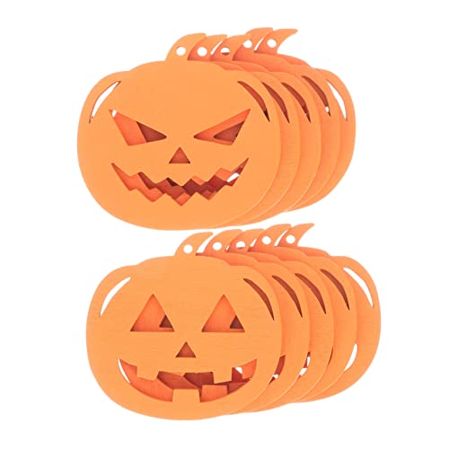 OSALADI 10 Stück Teiliges Halloween Holzscheiben mit Kürbis Motiven Stabile Diy Bastelstücke für Natürliche Holzdekoration für Wand und Lebendige Farben Vielseitig für Herbstdeko von OSALADI