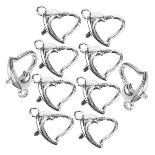 OSALADI 10 Stück Teiliges Herzförmige Lobster Verschlüsse aus Weißgold Robuste Schmuckverbinder für DIY Armbänder und Halsketten Praktische zum Schmuckbasteln und Reparieren OSALADI 10 Stück Teiliges Herzförmige Lobster Verschlüsse aus Weißgold Robuste Schmuckverbinder für DIY Armbänder und Halsketten Praktische zum Schmuckbasteln und Reparieren von OSALADI