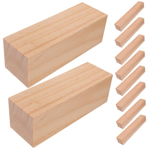 OSALADI 10 Stück Teiliges Holzschnitzblöcke aus Naturbelassenem Unbehandeltem Holz zum Schnitzen Schnitzen und Kreativen DIY Holzprojekten für Anfänger und Profis von OSALADI