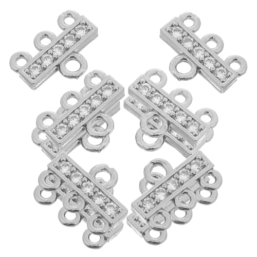 OSALADI 10 Stück Teiliges Mehrreihiger Halsketten-endverschlüsse aus Stilvolle Zirkonia-armbandverbinder Sicherer Schmuckverschluss für Mehrsträngige Ketten und Armbänder in Silber OSALADI 10 Stück Teiliges Mehrreihiger Halsketten-endverschlüsse aus Stilvolle Zirkonia-armbandverbinder Sicherer Schmuckverschluss für Mehrsträngige Ketten und Armbänder in Silber von OSALADI