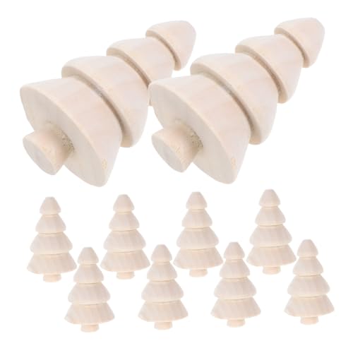OSALADI 10 Stück Teiliges Mini Holz-christbäume aus Robustem Naturholz Unbemalte Blanko-holzfiguren für DIY Weihnachtsbasteleien Tischdeko und Festtagsornamente für Mikro-landschaften und OSALADI 10 Stück Teiliges Mini Holz-christbäume aus Robustem Naturholz Unbemalte Blanko-holzfiguren für DIY Weihnachtsbasteleien Tischdeko und Festtagsornamente für Mikro-landschaften und von OSALADI