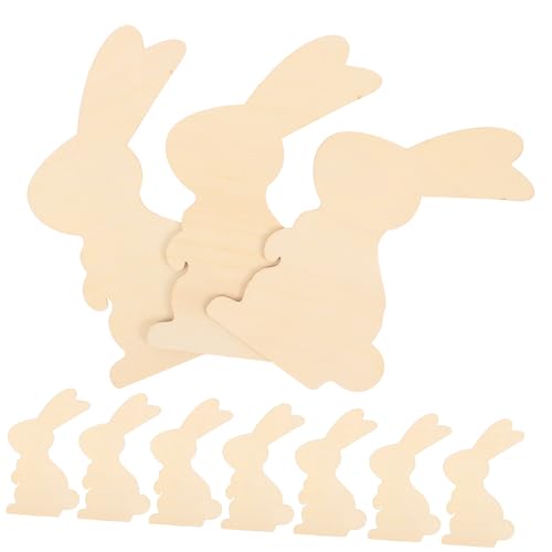 OSALADI 10 Stück Teiliges Osterhasen Holzscheiben aus Massivem Holz Unbemalte DIY Bastelplatten für Frühlingsdekoration Bemalbare Holzhasen für Innenraum Osterdekoration Kreative von OSALADI