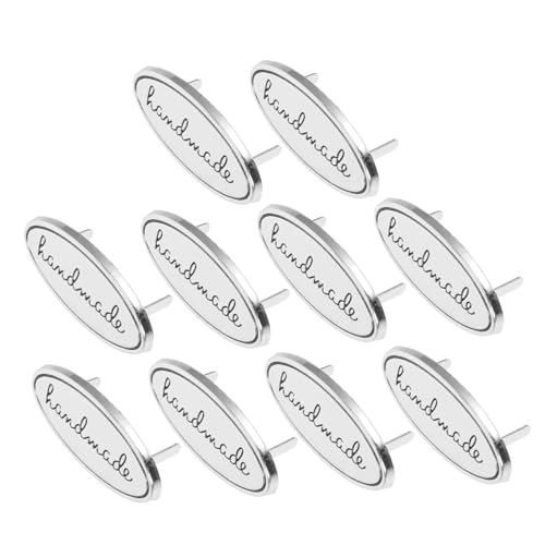 OSALADI 10 Stück Teiliges Ovale Metall Label aus Zinklegierung Handgefertigte Kleidungsetiketten mit Unterlegscheiben Langlebig und Leicht zum Annähen für DIY Taschen Jeans Schuhe und OSALADI 10 Stück Teiliges Ovale Metall Label aus Zinklegierung Handgefertigte Kleidungsetiketten mit Unterlegscheiben Langlebig und Leicht zum Annähen für DIY Taschen Jeans Schuhe und von OSALADI