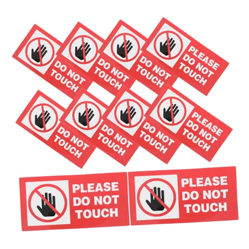 OSALADI 10 Stück Teiliges Selbstklebender Bitte nicht Berühren Warnaufkleber Langlebige Vinyl sicherheitsetiketten für Tür Fenster Maschinen Hohe Sichtbarkeit Einsetzbar von OSALADI