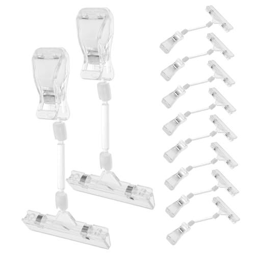 OSALADI 10 Stück Teiliges Transparenter Preisschildhalter Clip mit Drehbarem Design Verstellbarer Schilderhalter für Supermarkt Geschäft Werbeplakate und Preisschilder Am Regal oder von OSALADI