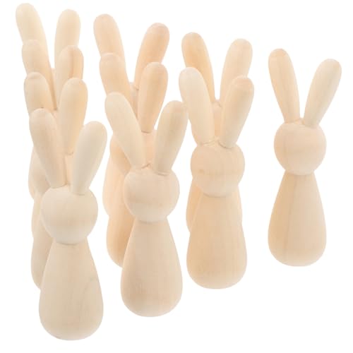OSALADI 10 Stück Teiliges Unbemalter Holzfiguren Kaninchen DIY Bastelset Naturbelassene Holzhasen zum Bemalen Handgefertigte Holzpuppen Kreative Geschenkidee für Erwachsene OSALADI 10 Stück Teiliges Unbemalter Holzfiguren Kaninchen DIY Bastelset Naturbelassene Holzhasen zum Bemalen Handgefertigte Holzpuppen Kreative Geschenkidee für Erwachsene von OSALADI