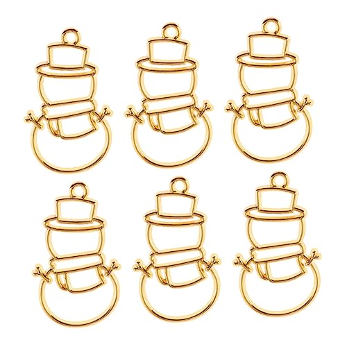 OSALADI 10 Stück Teiliges Weihnachtsanhänger Metallrahmen Offen Rückseite Goldfarbene Schmuckfassung Schneemann DIY Anhänger für Halskette Schlüsselanhänger Stilvoll Robust für UV Harz OSALADI 10 Stück Teiliges Weihnachtsanhänger Metallrahmen Offen Rückseite Goldfarbene Schmuckfassung Schneemann DIY Anhänger für Halskette Schlüsselanhänger Stilvoll Robust für UV Harz von OSALADI