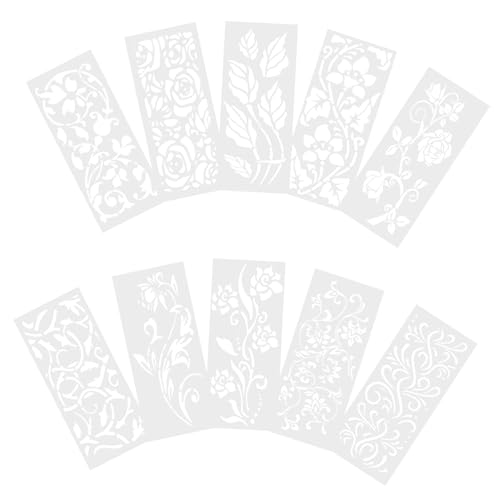 OSALADI 10 Stück Teiliges Wiederverwendbare Schablonen für Diy Pflanzenmalerei Hochwertige Malvorlagen für Wände und Stoffe für Kreative Projekte und Dekoration von OSALADI