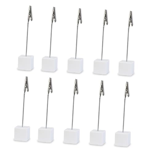 OSALADI 10 Stück Weiße Memo Clip Halter mit Würfelbasis aus Resin und Edelstahl Hoher Notizzettelhalter für Büro und Schreibtisch Funktionaler Papierhalter für Zuhause und Arbeitsplatz OSALADI 10 Stück Weiße Memo Clip Halter mit Würfelbasis aus Resin und Edelstahl Hoher Notizzettelhalter für Büro und Schreibtisch Funktionaler Papierhalter für Zuhause und Arbeitsplatz von OSALADI