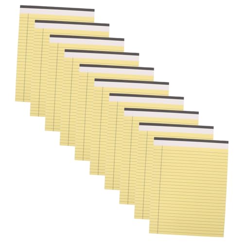 OSALADI 10 Stück rechtlicher Notizblock Hochschulbüro Business Notebook gefüttert Gelb Notizbuch kleiner Notizblock Notizbücher für die Arbeit Memo -Pads Papier Yellow von OSALADI