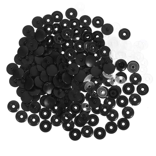 OSALADI 100 Sätze Kleidungsknöpfe Aus Kunststoff Schnappt Knopf Knöpfe Zum Handwerk Tasten Verriegeln Basteln Knöpfe Für Kleidung Kleidungsersatzknöpfe Black Plastik von OSALADI