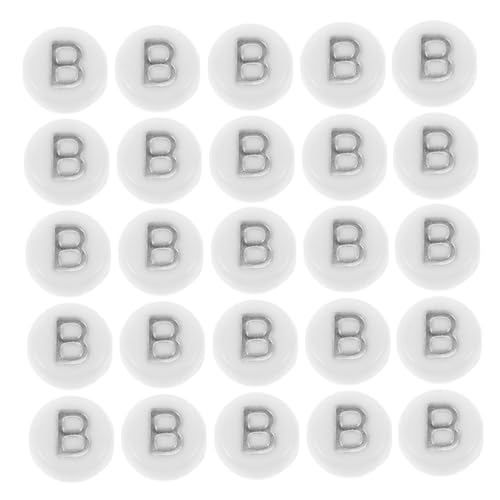 OSALADI 100 Stück Acryl Alphabet Perlen Runde Buchstabenperlen Bastelperlen Für Halsketten Flache Runde Alphabet Perlen Schmuckherstellungsperlen Armband Buchstabenperlen von OSALADI