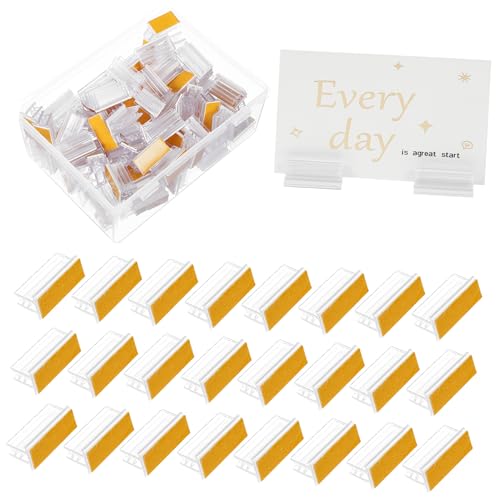 OSALADI 100 Stück Acryl Etikettenhalter Clips für Tische Vielseitige Preisschild und Namensschildhalter für Restaurants Geschäfte und Veranstaltungen Langlebig und Robust von OSALADI