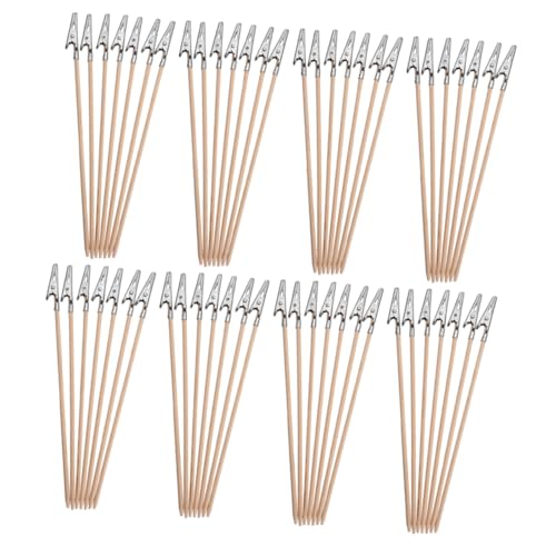 OSALADI 100 Stück Bambus Stick Alligator Clips Kleine Metallklammern für Foto und Posterpräsentation Modellierwerkzeuge und Kreative Projekte von OSALADI