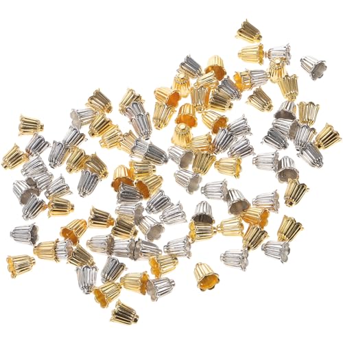 OSALADI 100 Stück Blumenförmige Perlenkappen für Schmuckherstellung DIY Zubehör für Armbänder und Goldene Silberne Kappen Vielseitig Einsetzbar OSALADI 100 Stück Blumenförmige Perlenkappen für Schmuckherstellung DIY Zubehör für Armbänder und Goldene Silberne Kappen Vielseitig Einsetzbar von OSALADI