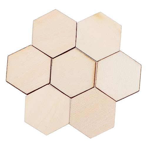 OSALADI 100 Stück Buchenholz Sechseckige Holzstücke Dekorationen DIY Bastelmaterial für Hochzeiten Geburtstagsfeiern und Weihnachten von OSALADI