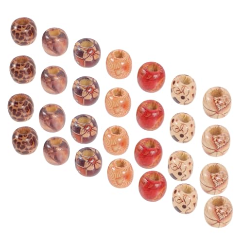 OSALADI 100 Stück Bunte Holzperlen für Dreadlocks Haarschmuck DIY Schmuckherstellung Glatte Oberfläche Vielseitige Perlen für Zöpfe Armbänder und Halsketten Natürliche Holzperlen von OSALADI