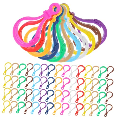 OSALADI 100 Stück Bunte Kunststoff Lobster Clips für DIY Schmuckherstellung Schlüsselanhänger Schlüsselringe und Bastelprojekte Leicht und Platzsparend von OSALADI