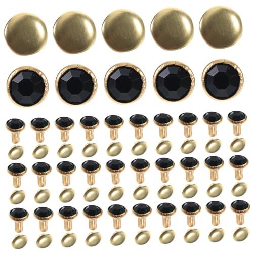 OSALADI 100 Stück Bunte Strasssteine für Schmuckherstellung Grüner Diamant mit Goldrand Metallische Kleidung Accessoires für Diy Dekoration und Schmuckdesign von OSALADI