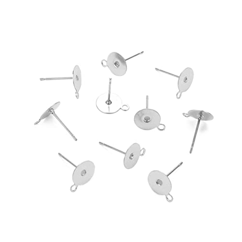 OSALADI 100 Stück Edelstahl Ohrstecker Pins mit Flacher Runder Basis Ohrringrohlinge mit Ösenersatz für DIY Schmuckherstellung Leicht Vielseitig für Perlen Charms und Anhänger OSALADI 100 Stück Edelstahl Ohrstecker Pins mit Flacher Runder Basis Ohrringrohlinge mit Ösenersatz für DIY Schmuckherstellung Leicht Vielseitig für Perlen Charms und Anhänger von OSALADI