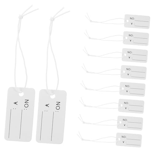 OSALADI 100 Stück Elastisches Seiletikett hängend Stichworte Kleidungsetiketten leer Beschriftung Geschenkanhänger aufhängen Preisschilder für Schmuck Etikett für den Einzelhandel Papier von OSALADI