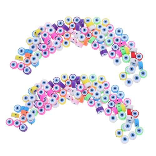 OSALADI 100 Stück Evil Eye Polymer Clay Perlen für DIY Schmuckherstellung Runde Abstandshalter für Armbänder Ohrringe und Kreative Bastelperlen Verschiedenen Farben von OSALADI