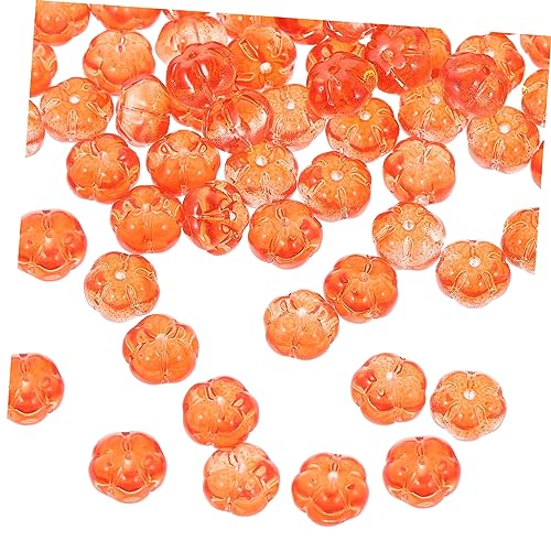 OSALADI 100 Stück Glasperlen Kürbisform Spacer Beads Diy Schmuckzubehör Goldener für Basteln Armbänder Ohrringe Halsketten Kreative Dekoration von OSALADI