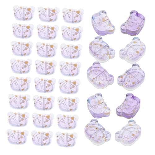 OSALADI 100 Stück Glasperlenanhänger Schmuck Pastell Herstellung Bären-perlenanhänger Geformt Für Die Süße Lustige Perlen Mini Tierperlen Tragen Hersteller Lavender OSALADI 100 Stück Glasperlenanhänger Schmuck Pastell Herstellung Bären-perlenanhänger Geformt Für Die Süße Lustige Perlen Mini Tierperlen Tragen Hersteller Lavender von OSALADI