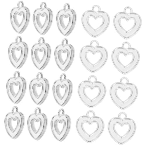 OSALADI 100 Stück Herzanhänger aus Legiertem Hohl Mini mit Aufhängeschlaufe für DIY Schmuckherstellung Basteln von Halsketten und Armbändern Charmantes für Basteln von OSALADI