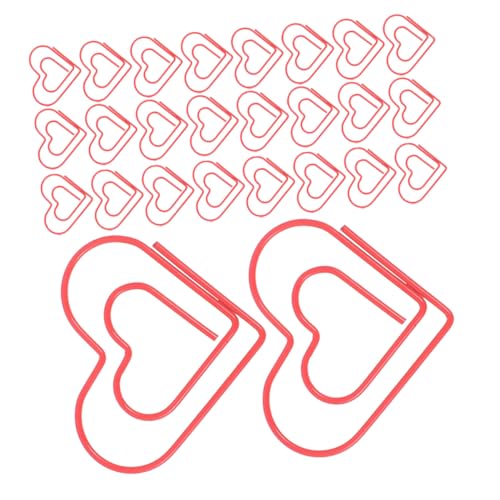 OSALADI 100 Stück Herzförmige Büroklammern Rote Metall Clips Für Journale Scrapbooking Und DIY Projekte Praktisch Reisegeeignet Charmante Organizer von OSALADI