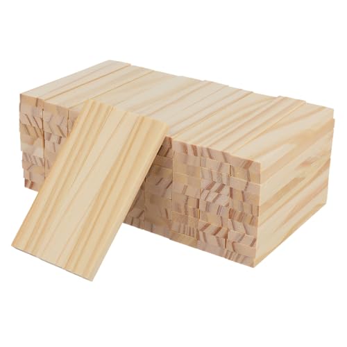 OSALADI 100 Stück Holzbausteine Rechteckige Unbehandelte Hartholzstäbe Für Bastelanfänger – Holzstäbe Für Schulprojekte Von Kindern Zum Bauen Stapeln Und Gestalten von OSALADI