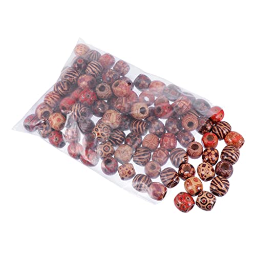 OSALADI 100 Stück Holzperlen wohnungseinrichtung home decoration ohrhänger Geschenkidee schlüsselarmband Ringe Perlen zum Basteln Collier runde holzperle Perlen für Schmuckhersteller von OSALADI