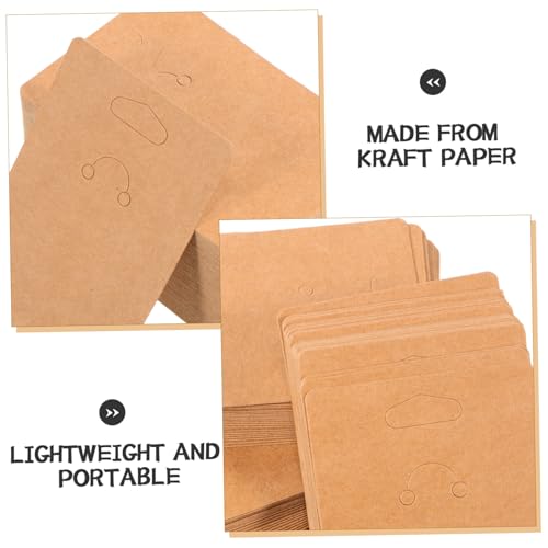 OSALADI 100 Stück Kraftpapier Schlüsselanhänger Karten Robuste Verpackungskarten für Schmuck Rutschfeste Keyring Display Karten für Einzelhandel Ausstellungen und Mobile Verkaufsstände von OSALADI