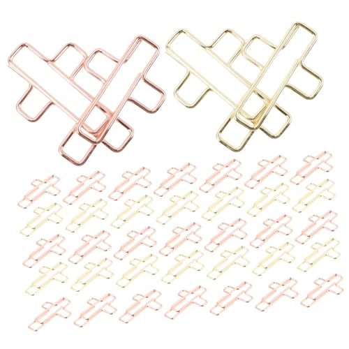 OSALADI 100 Stück Kreuzförmige Büroklammern Roségold Kleine Decorative Paper Clips Multifunktional Für Büro Schule Dokumentenorganisation Und Lesezeichengebrauch von OSALADI